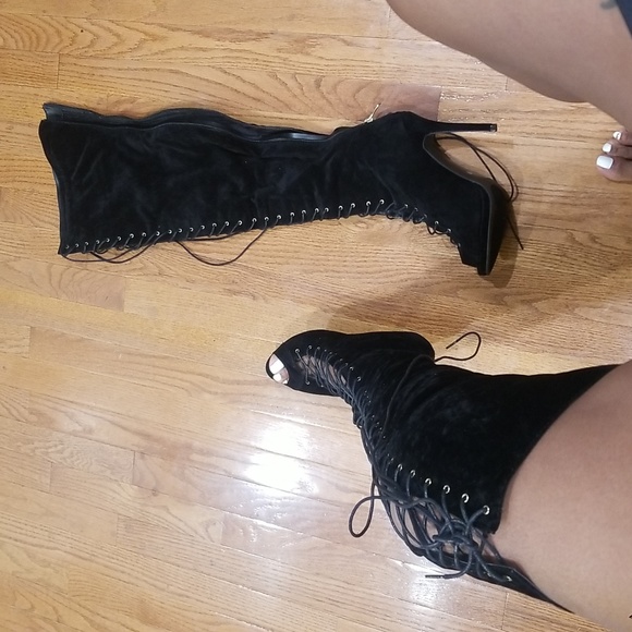 Shoes - 💣Black Sexy Brand New Thigh High Boots Size 10